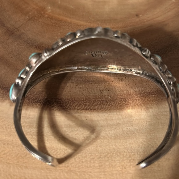 Turquoise Cluster Cuff Bracelet - Picture 4 of 8